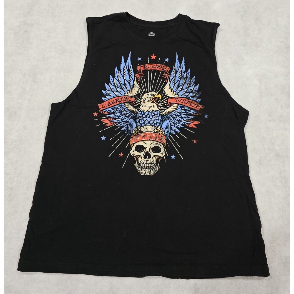 Celebrate Patriotic Tank Top Men’s Black Tshirt Freedom Size Large